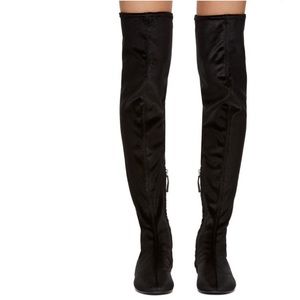 🆕Giuseppe Zanotti Black Lamé Over Knee Flat Boot